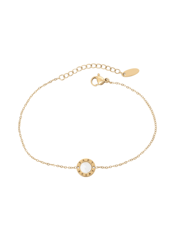 faina Women Thin Chain Link Bracelet in Gold White