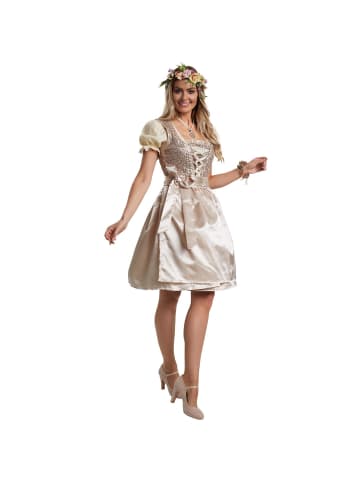 tectake Frauenkostüm Mini-Dirndl Burgau Modell 2 in beige
