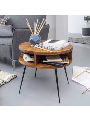 KADIMA DESIGN Couchtisch Massivholz / Metall 60x45x60 cm Tisch Wohnzimmer