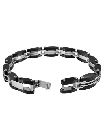 Adeliás Herren Armband – Gliederarmband aus Edelstahl 21 cm in silber