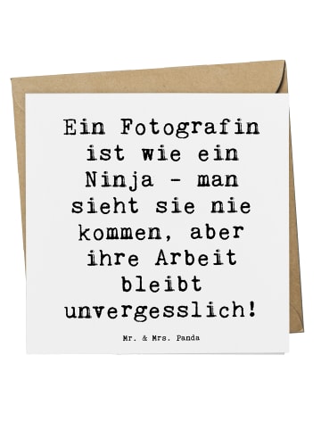 Mr. & Mrs. Panda Deluxe Karte Spruch Fotografin Ninja mit Spruch in Weiß