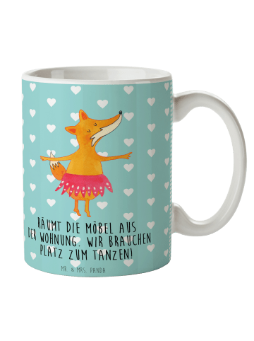 Mr. & Mrs. Panda Tasse Fuchs Ballerina mit Spruch in Türkis Pastell