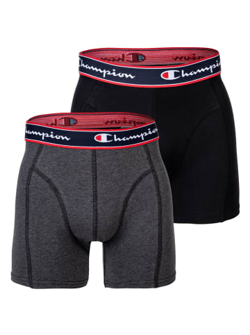 Champion Boxershort 2er Pack in Schwarz/Grau meliert