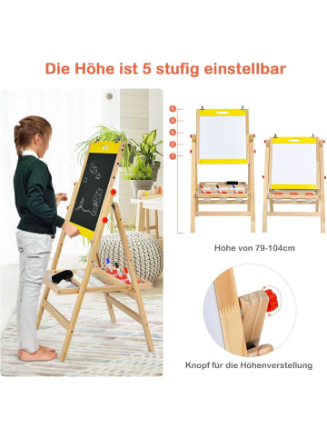 COSTWAY 3 in 1 Staffelei in Gelb