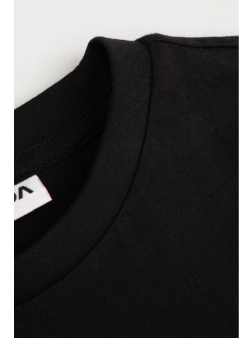 MOKIDA Baumwoll-T-Shirt mit kurzen Ärmeln in schwarz