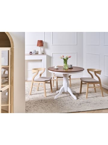 Beliani Esszimmertisch AKRON in Braun/Weiß - (W) 100 x (H) 76 x (L) 100 cm