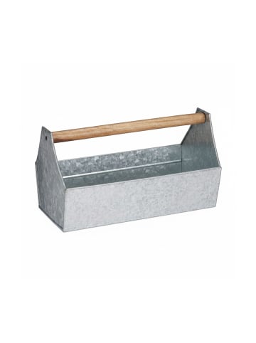 relaxdays Blumenkasten in Silber - (B)36x (H)20 x (T)20 cm