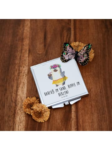 Mr. & Mrs. Panda Taschenspiegel Sommer Hippie mit Spruch in Weiß