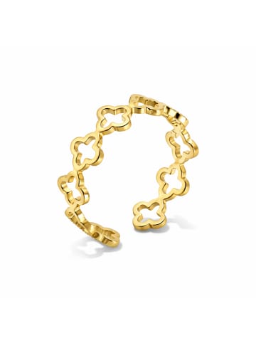 Steel_Art Eleganter Ring Damen Pilus goldfarben in goldfarben