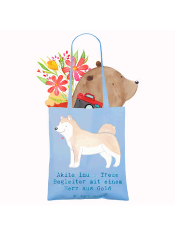 Mr. & Mrs. Panda Stoffbeutel Akita Inu Herz mit Spruch in Sky Blue