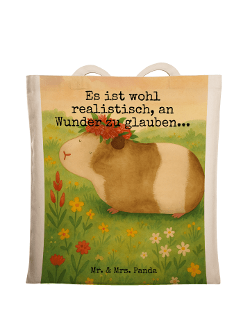 Mr. & Mrs. Panda Shopping Tasche Meerschweinchen Weisheit Design... in Weiß