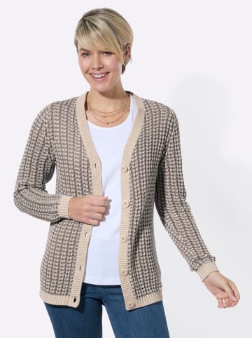 WITT WEIDEN Strickjacke in taupe-sand-gemustert