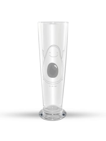 Mr. & Mrs. Panda Bierglas graviert Avocado Glücklich ohne Spruch in Transparent