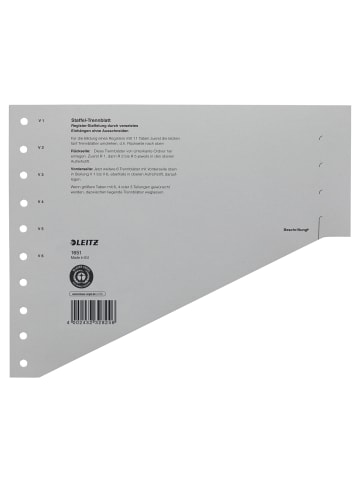 Leitz Trennblatt 16510085 A4 200g Karton grau 100Stück