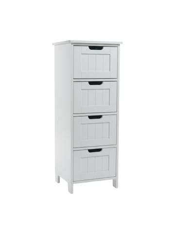 relaxdays Badezimmerschrank in Weiß - (B)30 x (H)82 x (T)30 cm