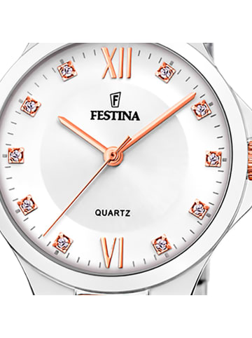Festina Analog-Armbanduhr Festina Boyfriend silber, rosé mittel (ca. 34mm)