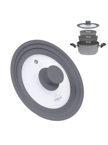 Stoneline Universal Glasdeckel 16/18/20 cm in Grau