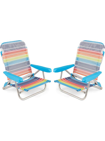 COSTWAY 2er Set Strandstühle klappbar leicht in Bunt