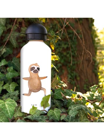 Mr. & Mrs. Panda Kindertrinkflasche Faultier Yoga ohne Spruch in Weiß
