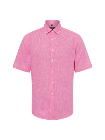 Nils Sundström Freizeithemd mit Leinen-Anteil in altrosa weiß - 0008