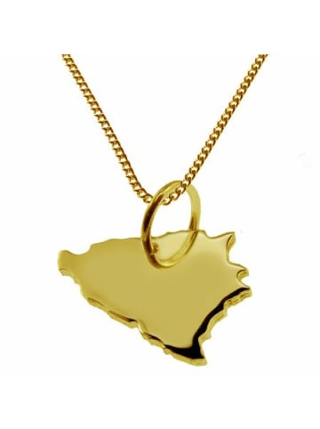 Schmuckador 50cm Halskette + Bosnien Anhänger in 585 Gelbgold in gold