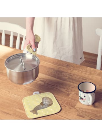 Mr. & Mrs. Panda Topflappen Robbe Lachen ohne Spruch in Gelb Pastell