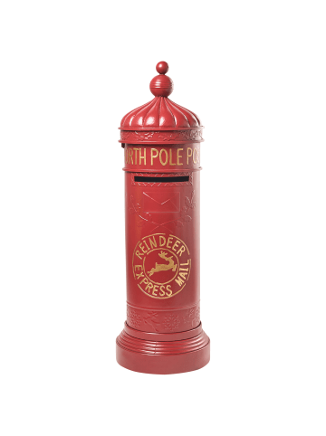 Beliani Briefkasten KERAVA in Rot/Gold - (W) 42 x (H) 138 x (L) 42 cm