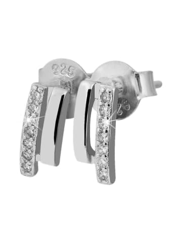 Adeliás Damen Ohrringe – Ohrstecker aus 925 Silber mit Zirkonia in silber