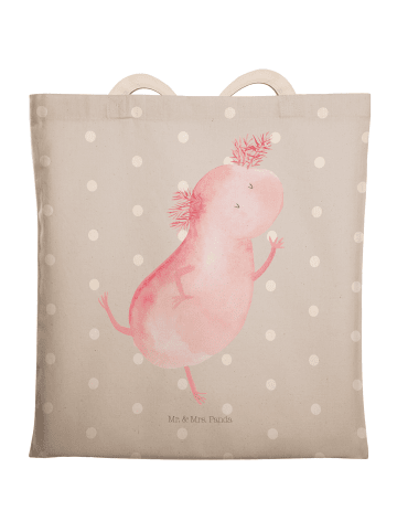 Mr. & Mrs. Panda Tote Bag Axolotl Tanzen ohne Spruch in Grau Pastell