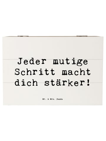 Mr. & Mrs. Panda Kiste Spruch Angst überwinden mit Spruch in Weiß