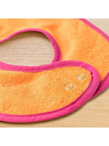 Wörner 2er Set Riesen-Lätzchen mit Druckknöpfen - Dahlie Rosenpink in rosa,gelb