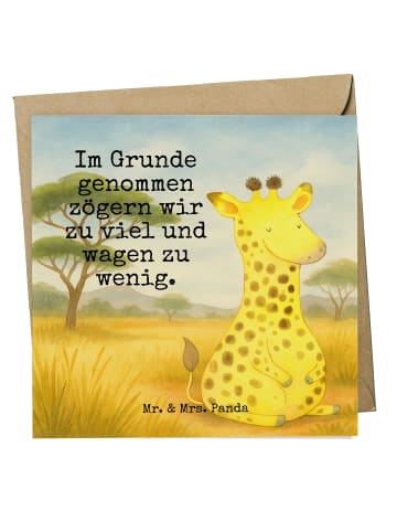 Mr. & Mrs. Panda Einladungskarte Giraffe Zufrieden Design mit Sp... in Weiß