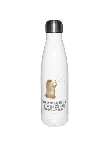 Mr. & Mrs. Panda Thermosflasche Bär Seifenblasen mit Spruch in Weiß