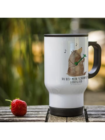 Mr. & Mrs. Panda Thermobecher Bär Lied mit Spruch in Weiß
