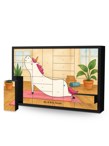 Mr. & Mrs. Panda Weihnachtskalender Einhorn Yoga Design ohne Spruch in Weiß