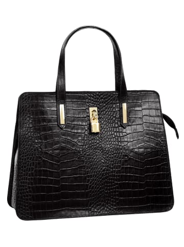 Cluty Handtasche echt Leder in schwarz