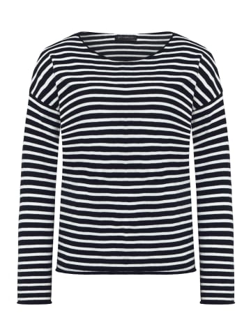 Betty Barclay Strickpullover mit U-Boot-Ausschnitt in Patch Dark Blue/Cream
