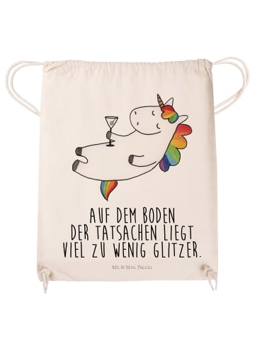 Mr. & Mrs. Panda Turnbeutel Einhorn Blümchentail mit Spruch in Creme