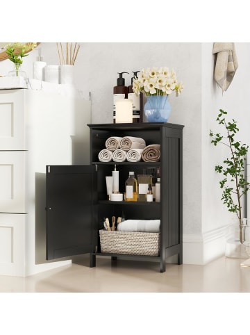 COSTWAY Badezimmerschrank 40x30x70cm in Schwarz