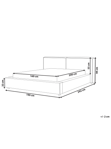 Beliani Doppelbett LINARDS in Braun - (W) 210 x (H) 94 x (L) 242 cm