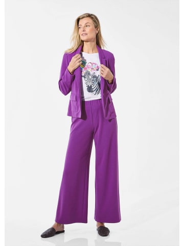 GOLDNER Kurzgröße:  Blazer Jersey-Blazer in aubergine