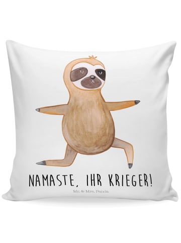 Mr. & Mrs. Panda 40x40 Kissen Faultier Yoga mit Spruch in Weiß