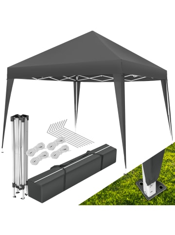 tectake Rattan Faltpavillon, inklusive Spannseile, Heringe und Tragetasche