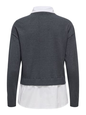 ONLY Strickpullover in Dark Grey Melange