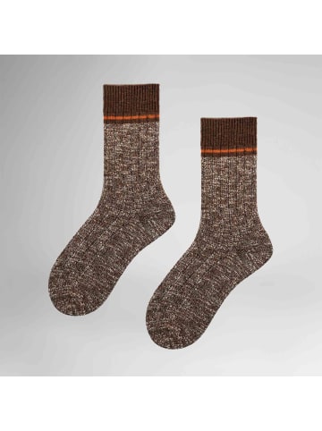 Hudson Socken Cozy Slub druckfrei in Coffee brown