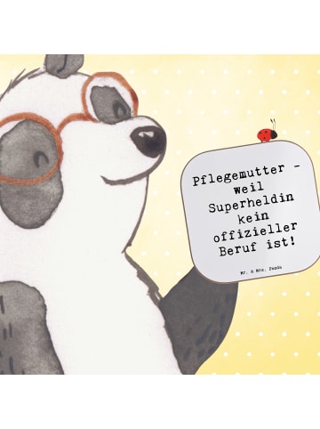 Mr. & Mrs. Panda Untersetzer Pflegemutter Superheldin mit Spruch in Weiß
