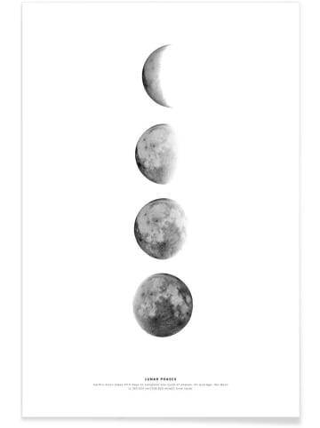 Juniqe Poster "Phases of the Moon" in Schwarz & Weiß