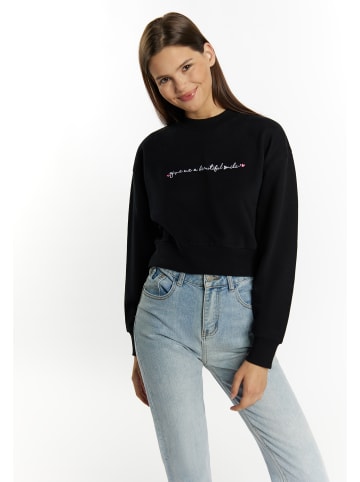 myMo Sweatshirt Cropped in Schwarz