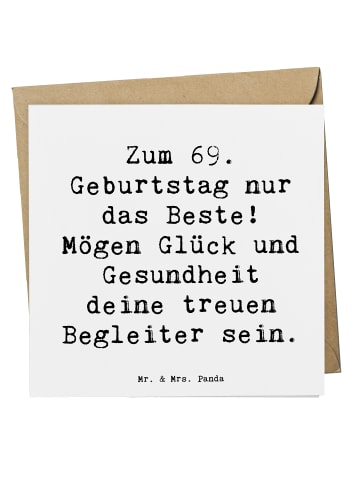 Mr. & Mrs. Panda Grußkarte Spruch 69. Geburtstag Glück mit Spruch in Weiß