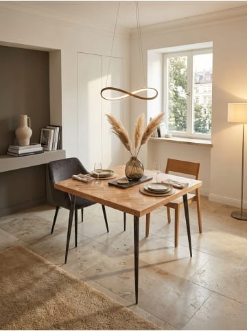 KADIMA DESIGN Esszimmertisch 80x76x80 cm Massivholz / Metall Industrial,